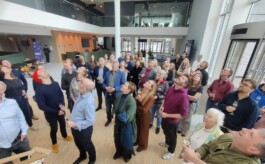 The Cloudartwork in the Science Faculty of Leiden University. Photo: Meta Knol, who spoke wonderful words at the vernissage.