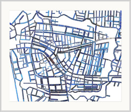 agasi Leids Blauw 93,5x80cm framed 