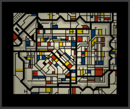 agasi de stijl kaart 50x60cm or 80x100cm framed